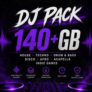 140GB以上のDJサンプルパック – ハウス、テクノ、ドラムンベース、MP3即時ダウンロード