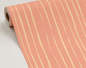 Papel pintado autoadhesivo con rayas de coral, moderno estilo bohemio para paredes y salpicaderos.