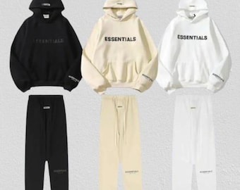 Essentials Tracksuit Set Streetwear | Oversized Hoodie Jogger Set | Minimalist Sweat Suit | Unisex Casual Outfit