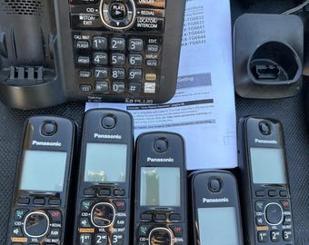 Panasonic KX-TG6644B 1.9 GHz Five Handsets Single Line Cordless Phone
