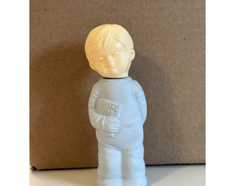 Vintage Avon Bedtime Story Boy Teddy Bear Empty Cologne Perfume Bottle 4.5”