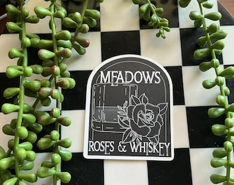 Roses & Whiskey Sticker | Western Gothic Vinyl Decal