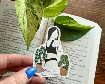 Plant Girl Sticker | Botanical Vinyl Decal, Cottagecore