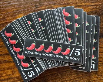Reading Something Unholy Sticker | Spicy Booktok Reader Decal | Waterproof Sticker | Kindle e-reader Decal
