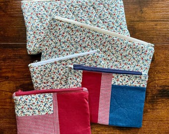 Americana Collection | Patriotic Makeup Bag | USA Cosmetic Pouch | Red White Blue Travel Organizer | Handmade Independence Day Gift