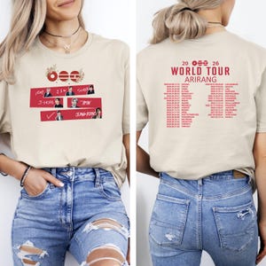 Camiseta BTS Arirang, Camiseta del concierto de K-Pop BTS 2026, Camiseta BTS World Tour Arirang, Camiseta del concierto Bangtan 2026, Camiseta Kpop, Camiseta para fans del Kpop