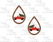 Wood Truck Earrings ( these are cut out shapes for halebound earring blanks) Digital Design for Sublimation