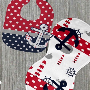DIGITAL FILE Navy Anchor  Bib and Burp Cloth Set Design for Sublimation