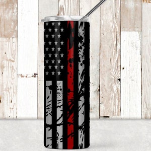 DIGITAL FILE Thin Red Line Flag  20oz Skinny Tumbler in both straight and tapered  Digital Design for Sublimation