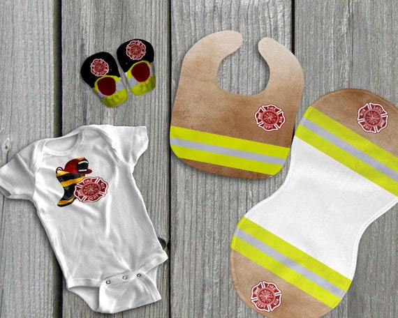 DIGITAL FILE Firefighter Baby Bundle With Baby Slipper Pattern