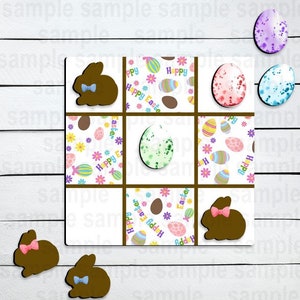 DIGITAAL BESTAND Pasen Tic Tac Toe Board Digitaal ontwerp voor sublimatie