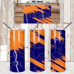 DIGITAL FILE Navy and Orange  20 oz Skinny Tumbler with straight file only  Digital Design for Sublimation