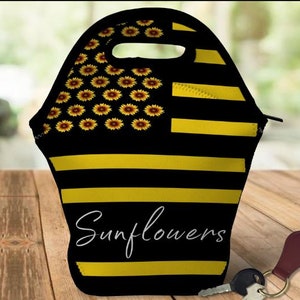 DIGITAL FILE Sunflower Flag 2    Lunch Tote  Digital Design for Sublimation