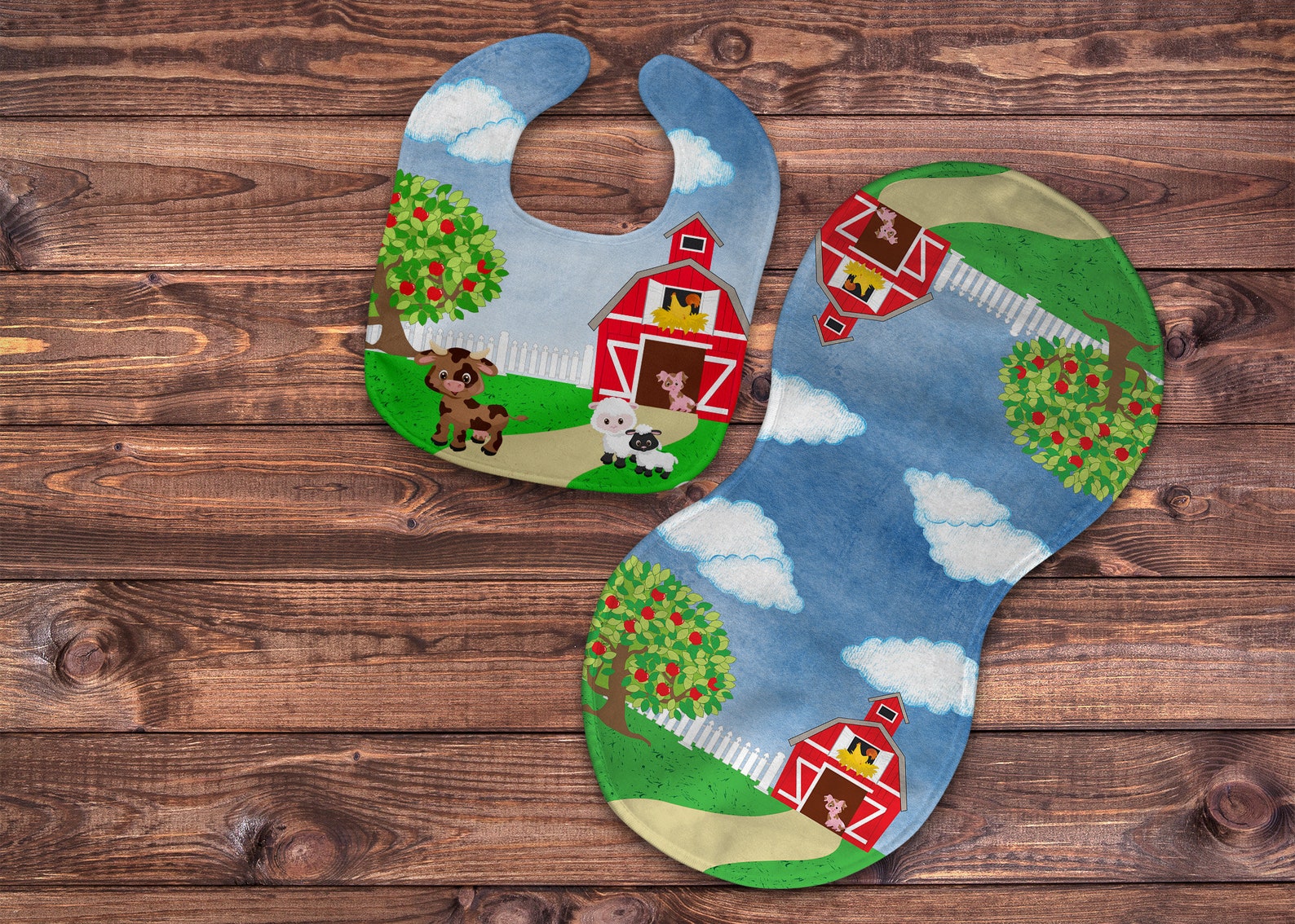 Farmer Macs Bib and Burp Cloth Bundle Set Design for Etsy