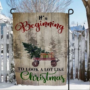 DIGITALE DATEI It&#39;s Beginning to look a lot like Christmas Flag Digitale Designs für Sublimation