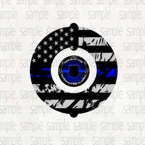 DIGITAL FILE Thin Blue Line with bonus center design for the 10&quot; interchangeable Wind Spinner Digital Design for Sublimation