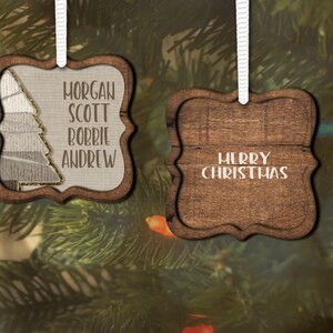 DIGITAL FILE Faux Chenille Tan Tree Square Ornament Digital Design for Sublimation