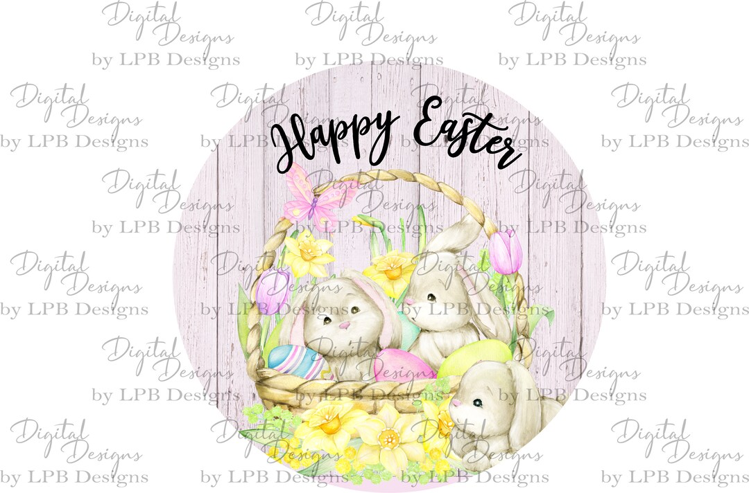 DIGITAL FILE Happy Easter Door Sign Digital Design for Sublimation - Etsy