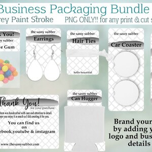 DIGITAL FILE Grey Business Packaging Bundle PNG Templates * Hand Cut or as  Print and Cut*