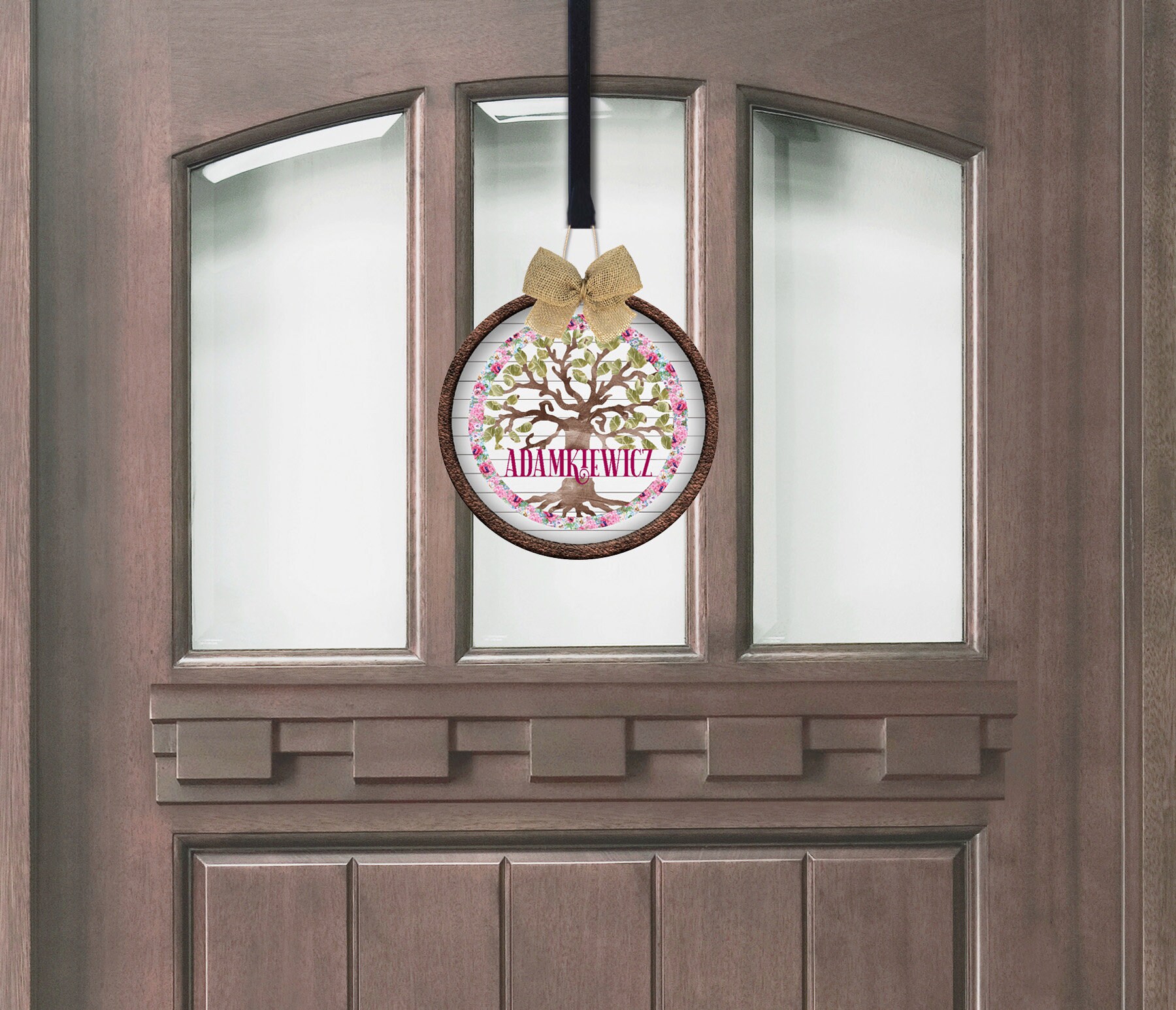 DIGITAL FILE Spring Tree life  Round   Door Hanger Digital  Design for Sublimation