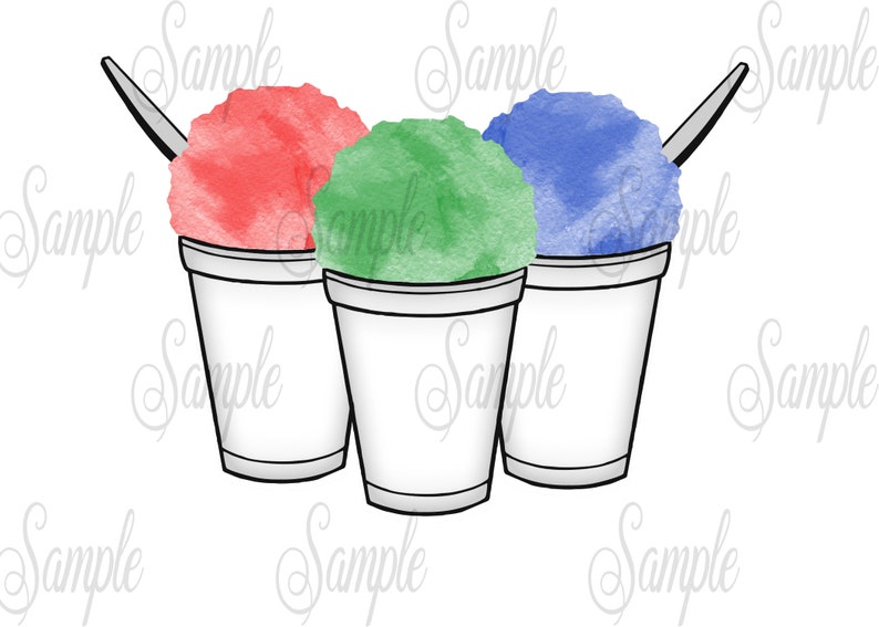 Snow Cone Trio Digital Design for Sublimation Etsy