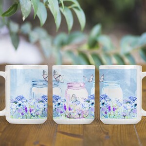 DIGITAL FILE Blue Jar  15 oz size Design for Sublimation