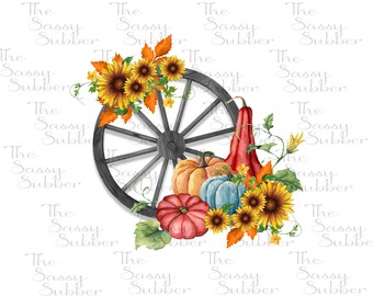 DIGITAL FILE Fall Wagon Wheel  Digital Design for Sublimation