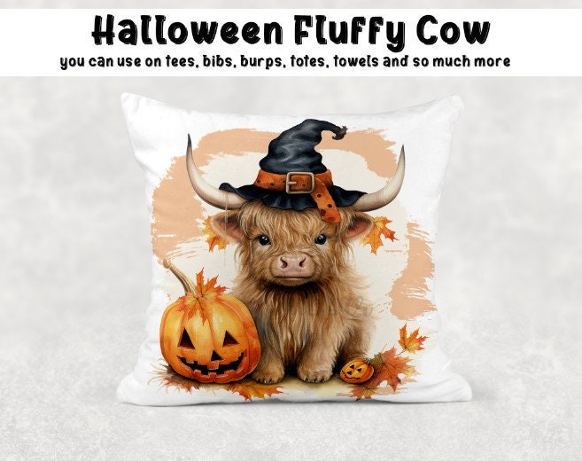 Highland Cow Halloween Pumpkin Plush Slippers Women Men Lantern