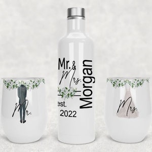 DIGITAL FILE Mr and Mrs Wine Tumbler and Canter Set  Digital Design for Sublimation