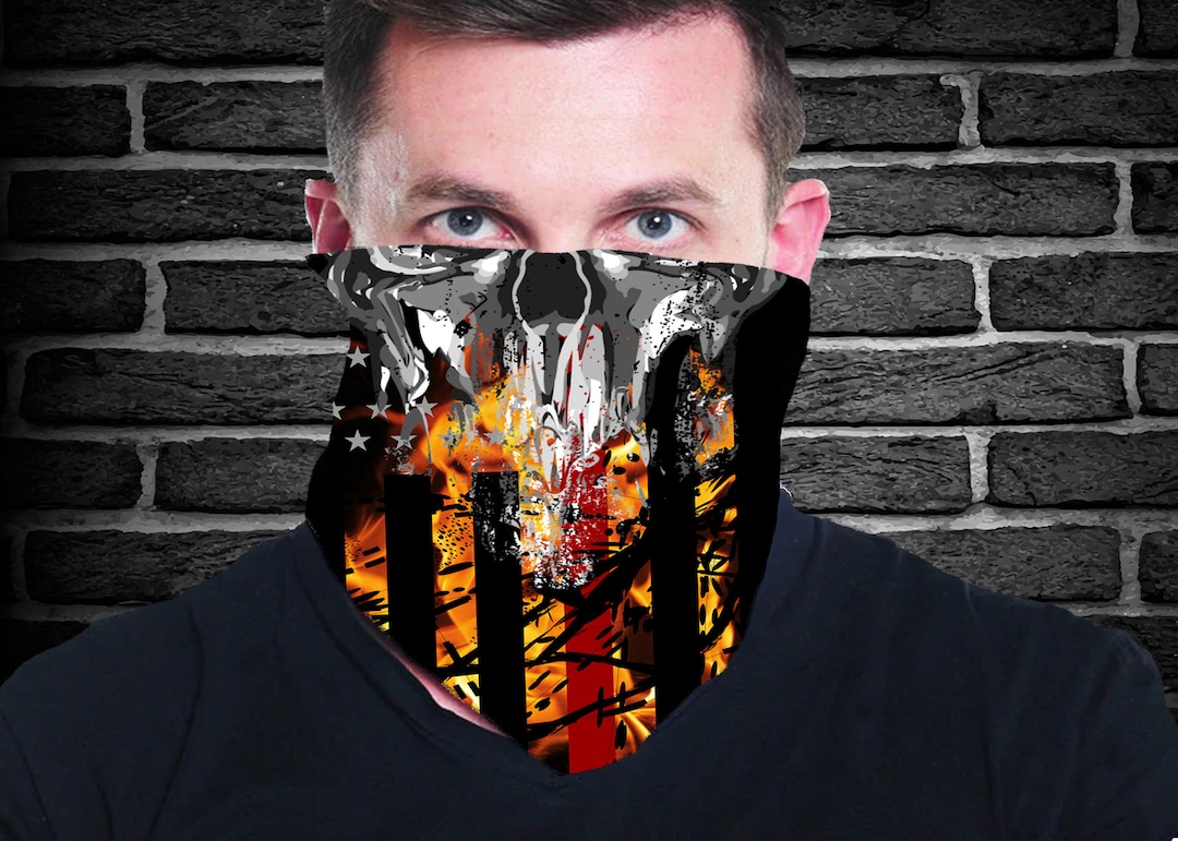 DIGITAL FILE Fire Skull Gaiter Digital Design for Sublimation Etsy