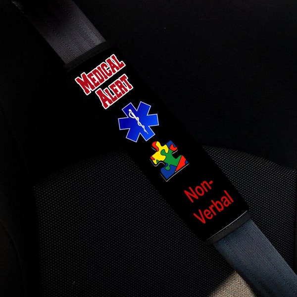 DIGITAL FILE Medical Alert Autism  Seat Belt Cover Digital Design for  Sublimation