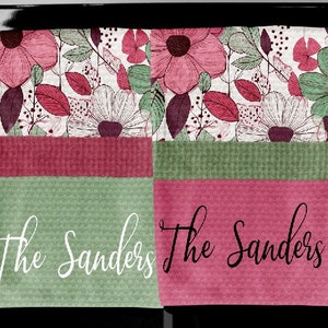 DIGITAL FILE  Pink Boho  Finger Tip Towel Set  Digital Design for Sublimation