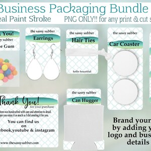 DIGITAL FILE Teal Business Packaging Bundle PNG Templates * Hand Cut or as  Print and Cut*