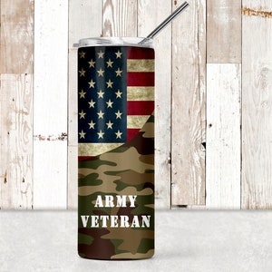 DIGITAL FILE American Flag and Camo   20 oz Skinny Tumbler Digital Design for Sublimation