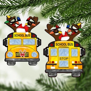DIGITAL FILE School Bus Ornament  Digital Design for Sublimation