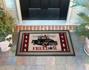 ARCHIVO DIGITAL Amigos Familia y libertad con alfombrilla de camión Diseño digital para sublimación