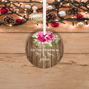 DIGITAL FILE Pink and Barn Wood  Circle  Ornament Sublimation