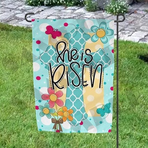 DIGITAL FILE He Is Risen Garden Flag Digital Design for Sublimation