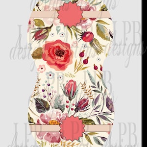 DIGITAL FILE Pink Floral Burp Cloth and Bib combo