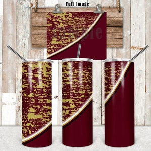 ARCHIVO DIGITAL El archivo Maroon and Vegas Gold 20 oz Skinny Tumbler incluye archivos cónicos y rectos Diseño digital para sublimación