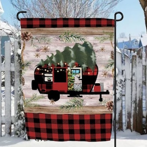 DIGITAL FILE Christmas Camper Flag Digital Design for Sublimation