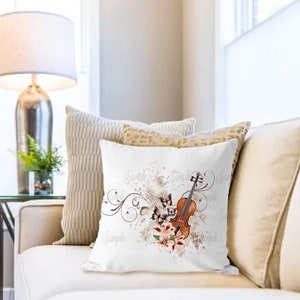 DIGITAL FILE Vintage Violin Pillow  Digital Design for Sublimation