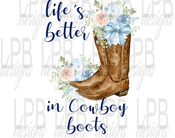 20 Oz Skinny Tumbler Cowboy Boots Rose Gold Floral Life is Better in ...