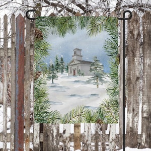 DIGITALE DATEI Winterliche Kirche Digitale Designs für Sublimation