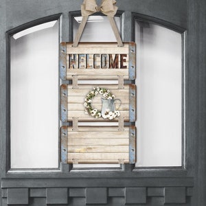 DIGITAL FILE Farmhouse Cotton   Door Hanger Digital Design for Sublimation