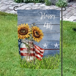 DIGITAL FILE Patriotic Sunflower Flag Digital Design for Sublimation