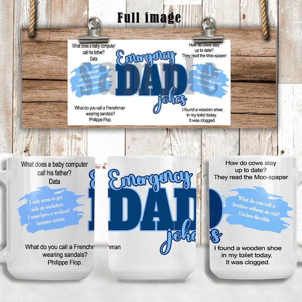 DIGITAL FILE Dad Jokes for 15oz mugs   Digital Design for Sublimation