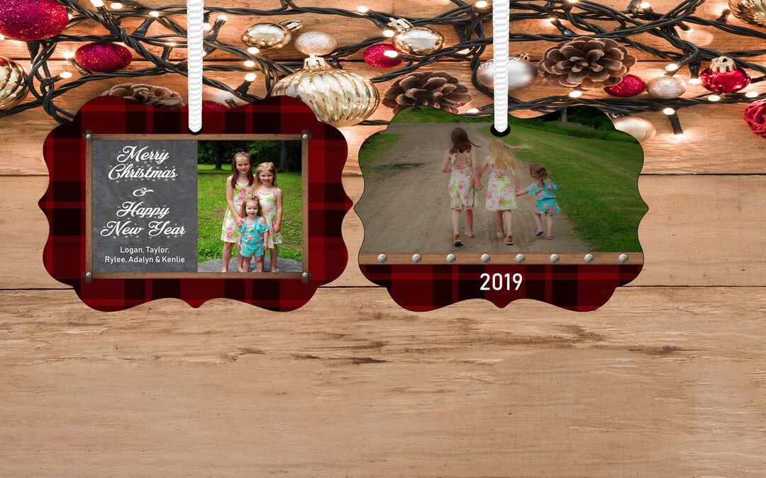 DIGITAL FILE Red Plaid Picture Frame Benelux With Front and Back Design