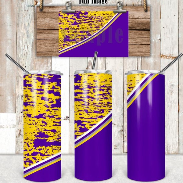 DIGITAL FILE Gold and Purple with faux painted wood 20oz Skinny Tumbler with straight and tapered files  Digital Design for Sublimation