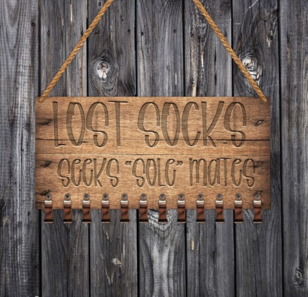 DIGITAL FILE Lost Socks Wood Digital Design for Sublimation - Etsy